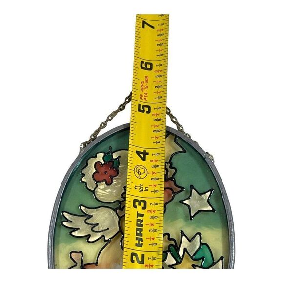 Vintage Stained Glass Suncatcher Angel Window Art Decoration Christmas 5" Decor - Picture 6 of 6